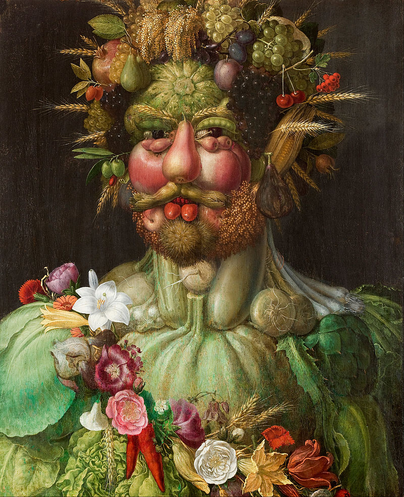 Giuseppe Arcimboldo, Rudolf II as Vertumnus, the Roman God of the Seasons , c. 1590-1, Skokloster Castle, Sweden.