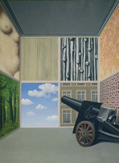 René Magritte, On the Threshold of Liberty , 1937, Art Institute of Chicago.