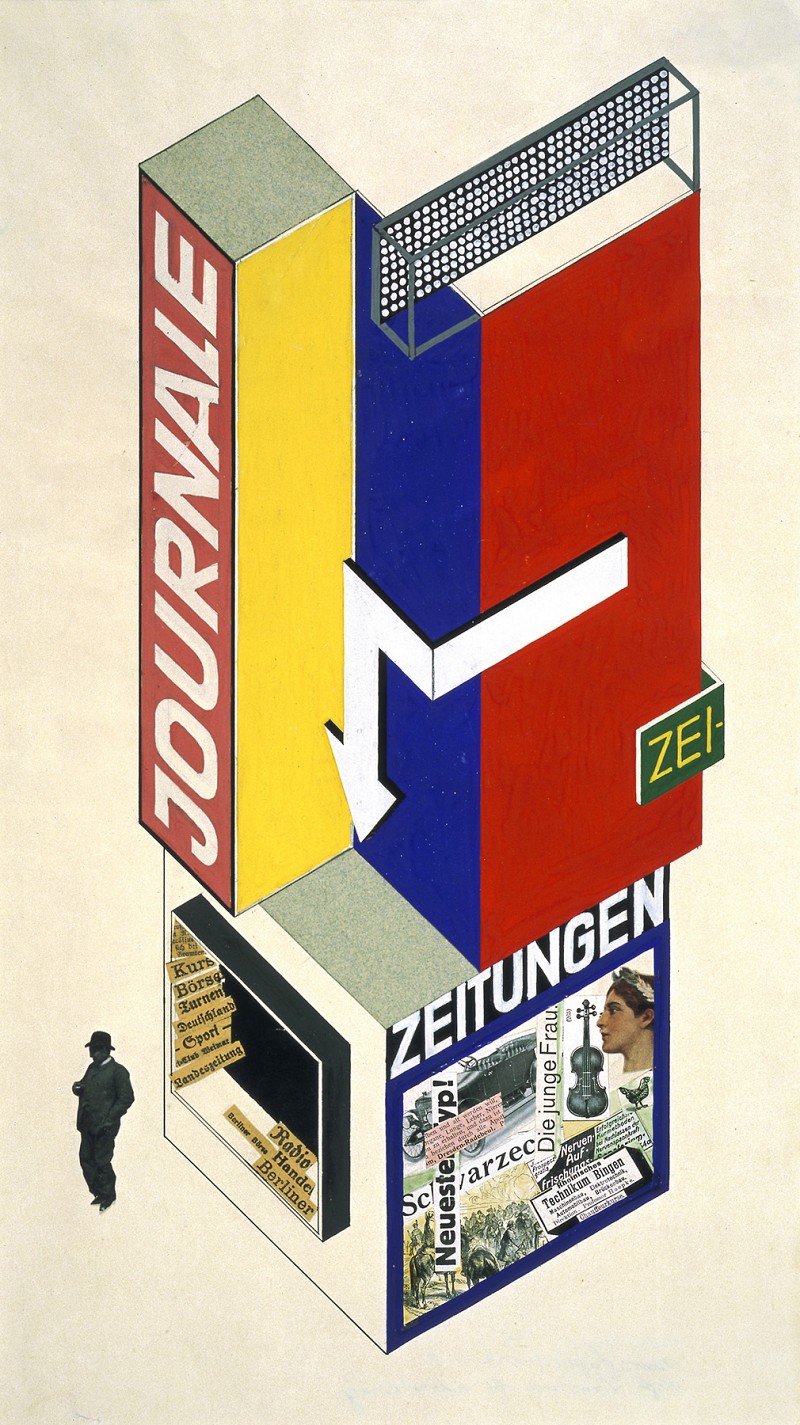 Herbert Bayer, Design for a newspaper kiosk , 1924.