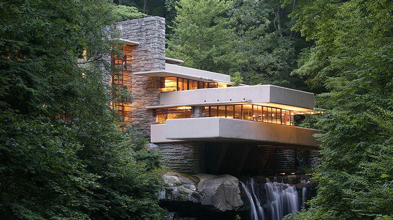 Frank Lloyd Wright, Fallingwater , 1937, Mill Run, Pennsylvania.