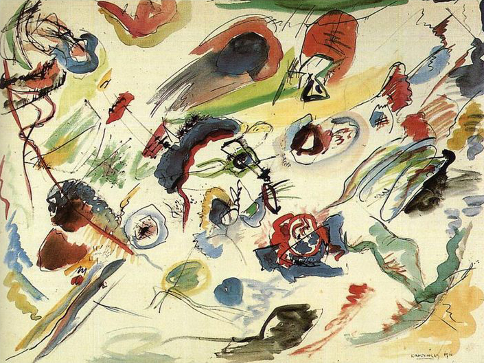 Wassily Kandinsky, Untitled (First Abstract Watercolor) , 1910, Centre Georges Pompidou, Paris.