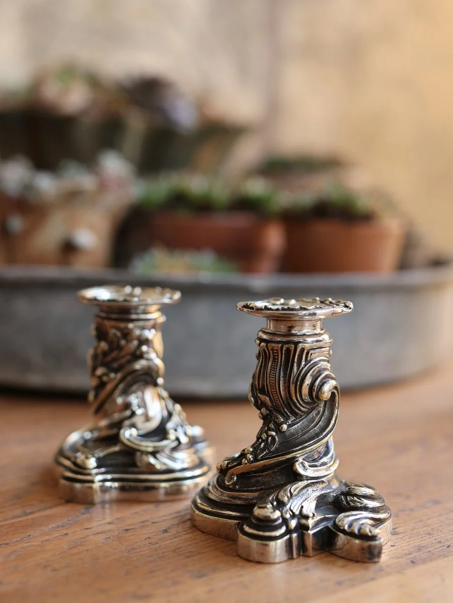 Pair of 19th Century Rococo Candlestick Holders