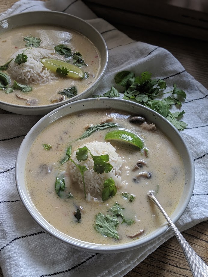 I served the soup over steamed rice for a filling dinner main course.
