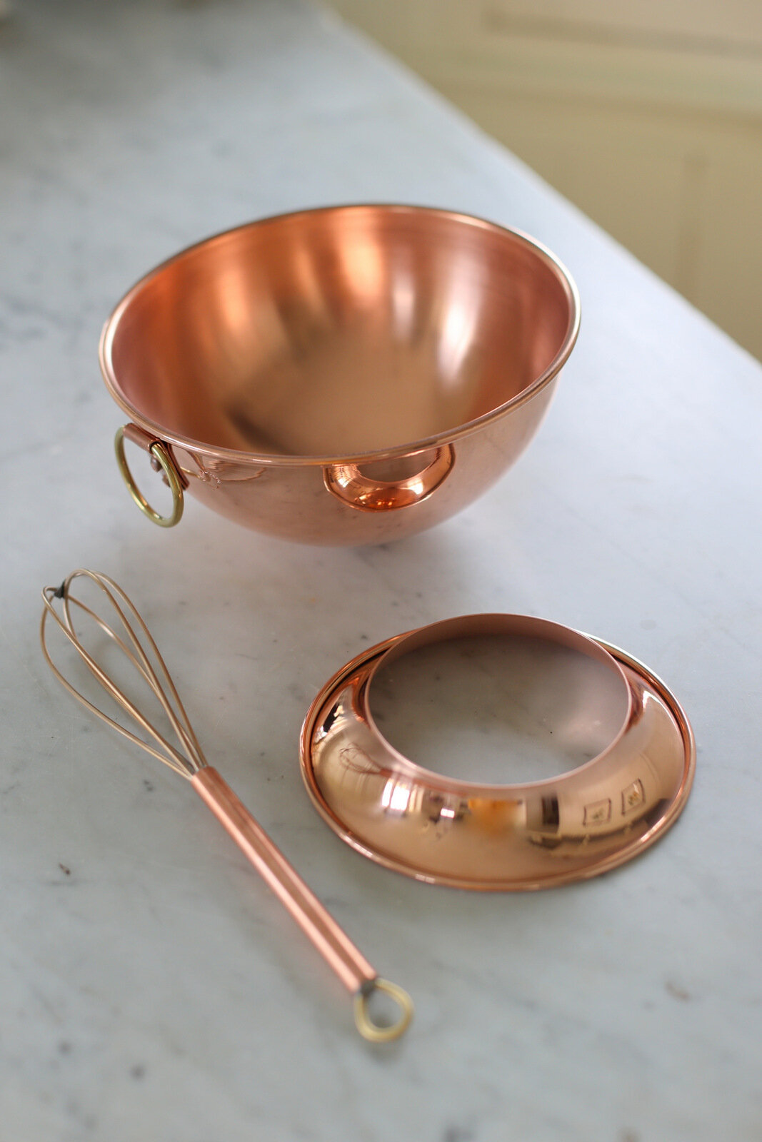 Mauviel Copper Beating Bowl with Metal Stand
