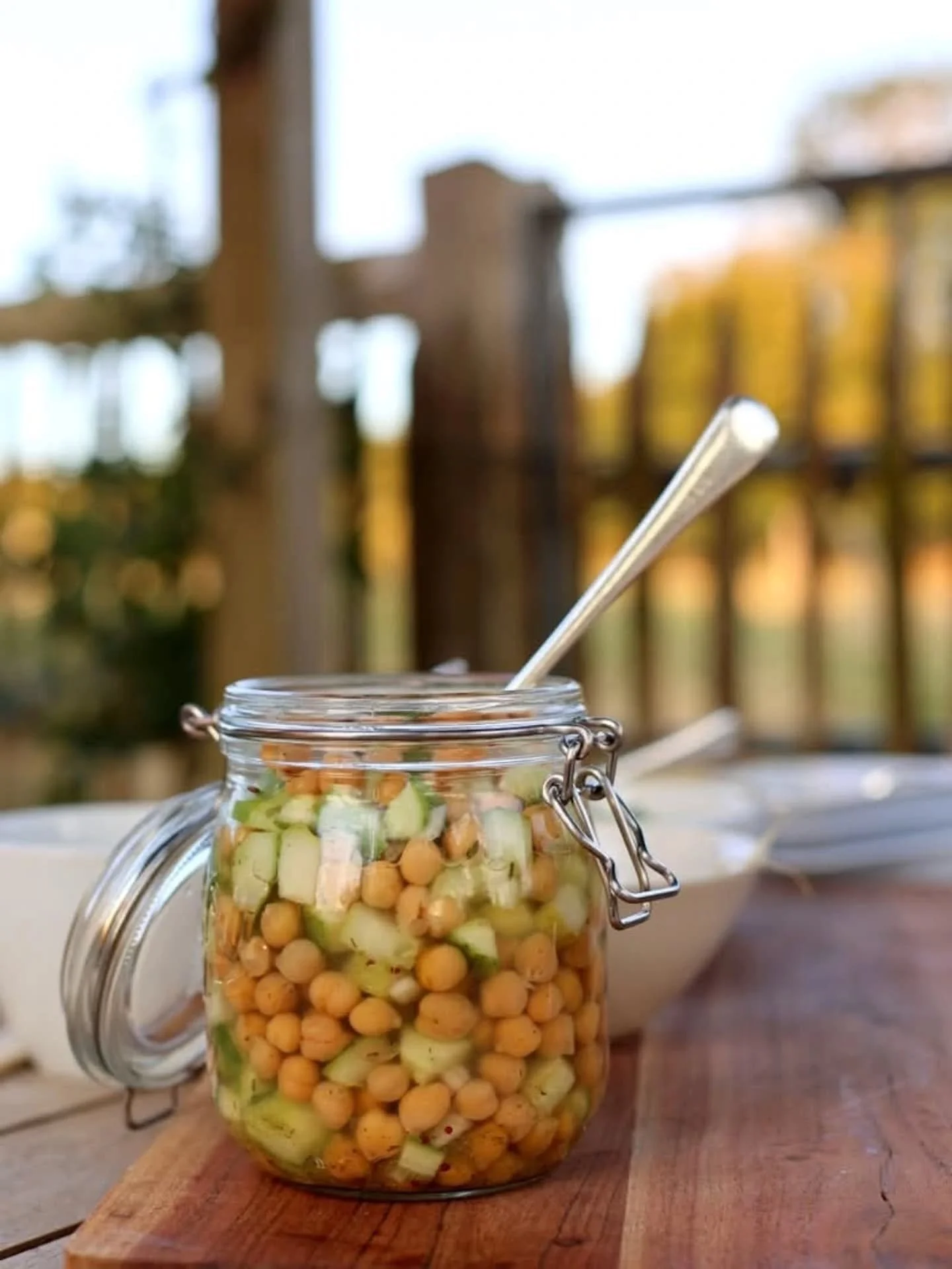 These pickled chickpeas with cucumber are getting a lot of attention and recipe requests. I just sent out a newsletter with the basic pickling brine recipe -- and with it, you can pickle just about anything (trust me I have tried!) 

Rinse canned chi