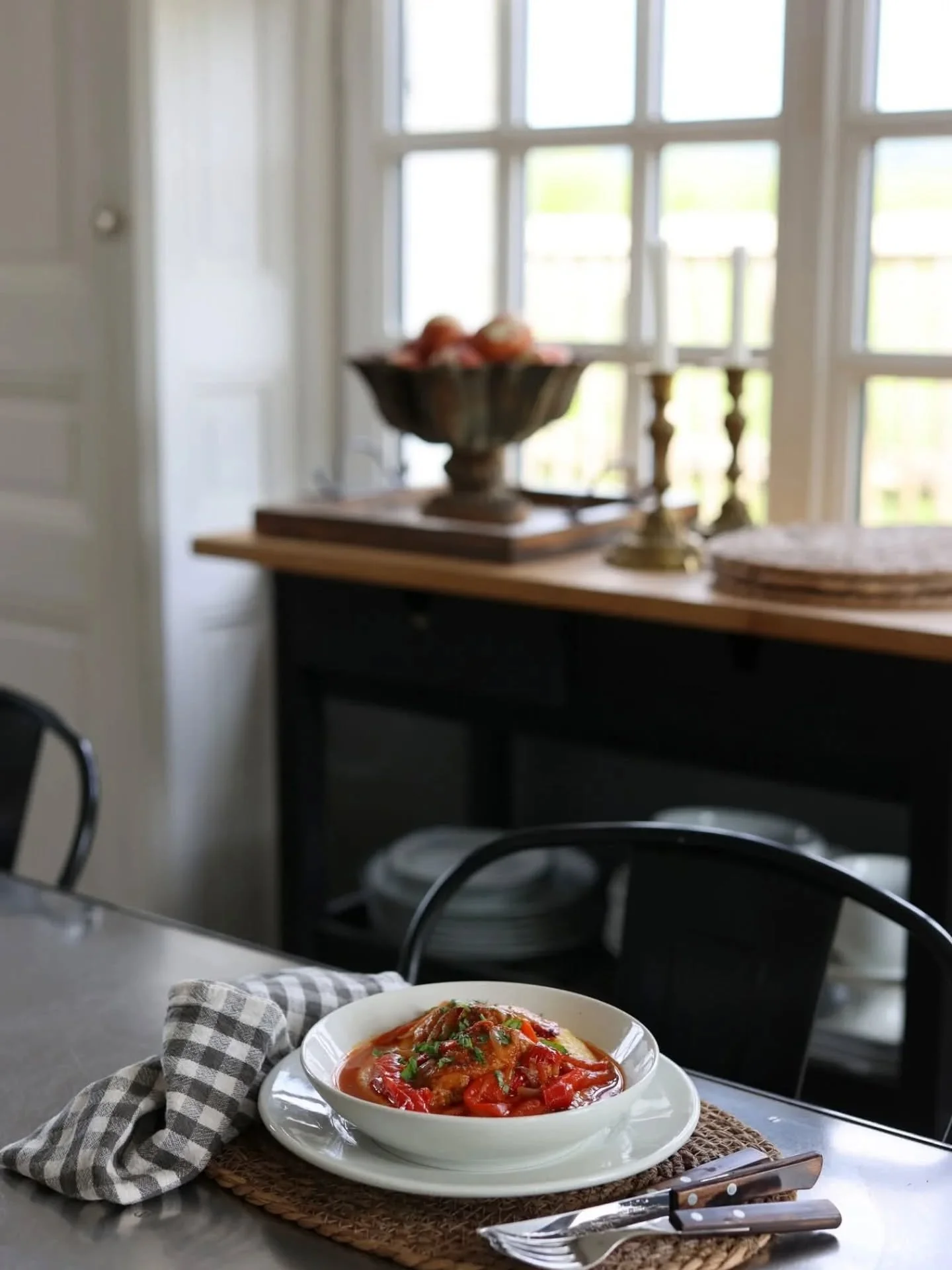 Poulet Basquaise (Chicken with Peppers &amp; Tomatoes)

Yesterday I made this rustic French classic, a dish that begins on the stovetop and finishes gently in the oven. The vibrant color comes from sweet peppers and smoked paprika, creating a sauce t