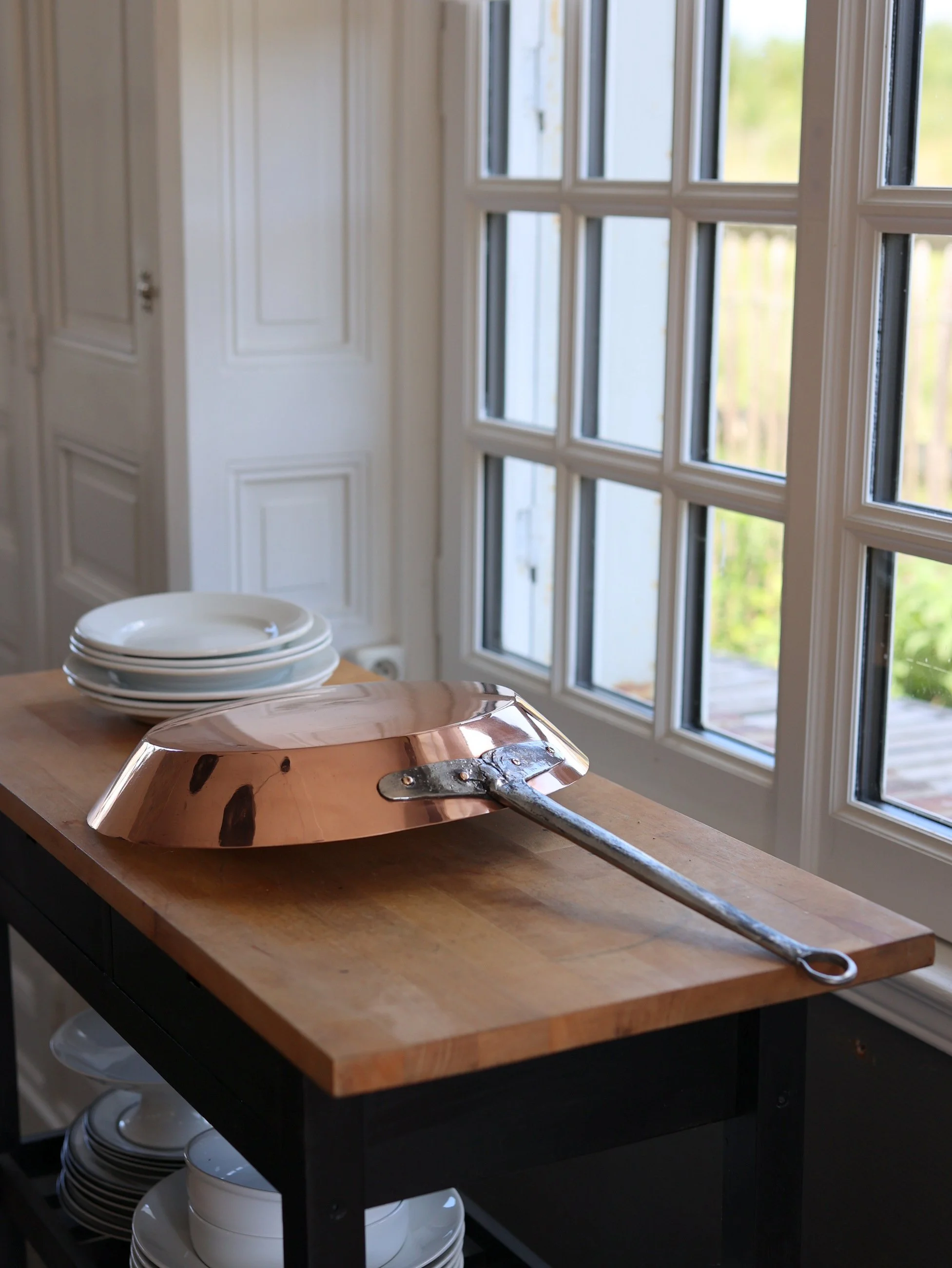 Antique French Country Copper Frying Pan