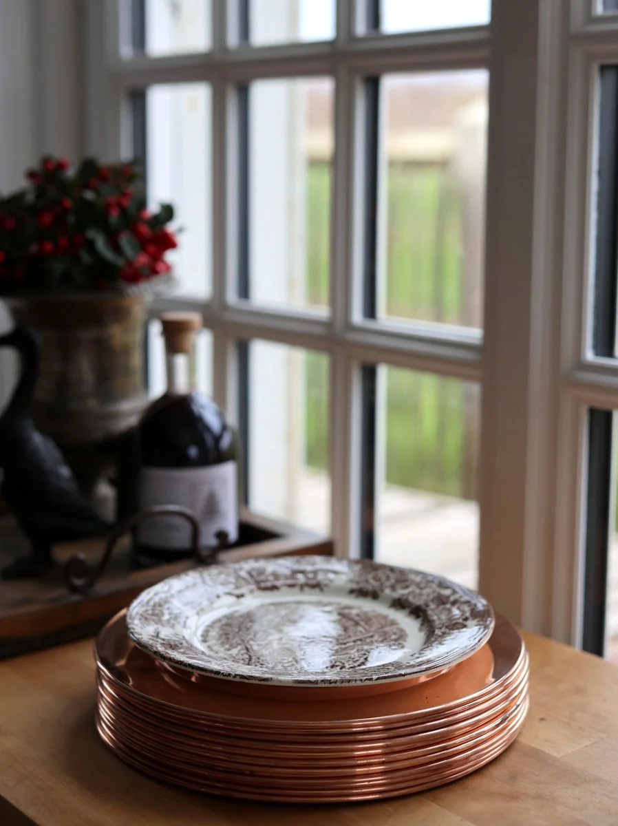 Solid Copper Charger Plates - Set of Four