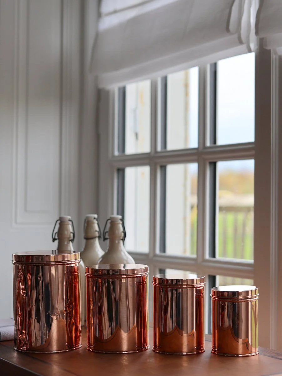 Set of Four Vintage Copper Canisters