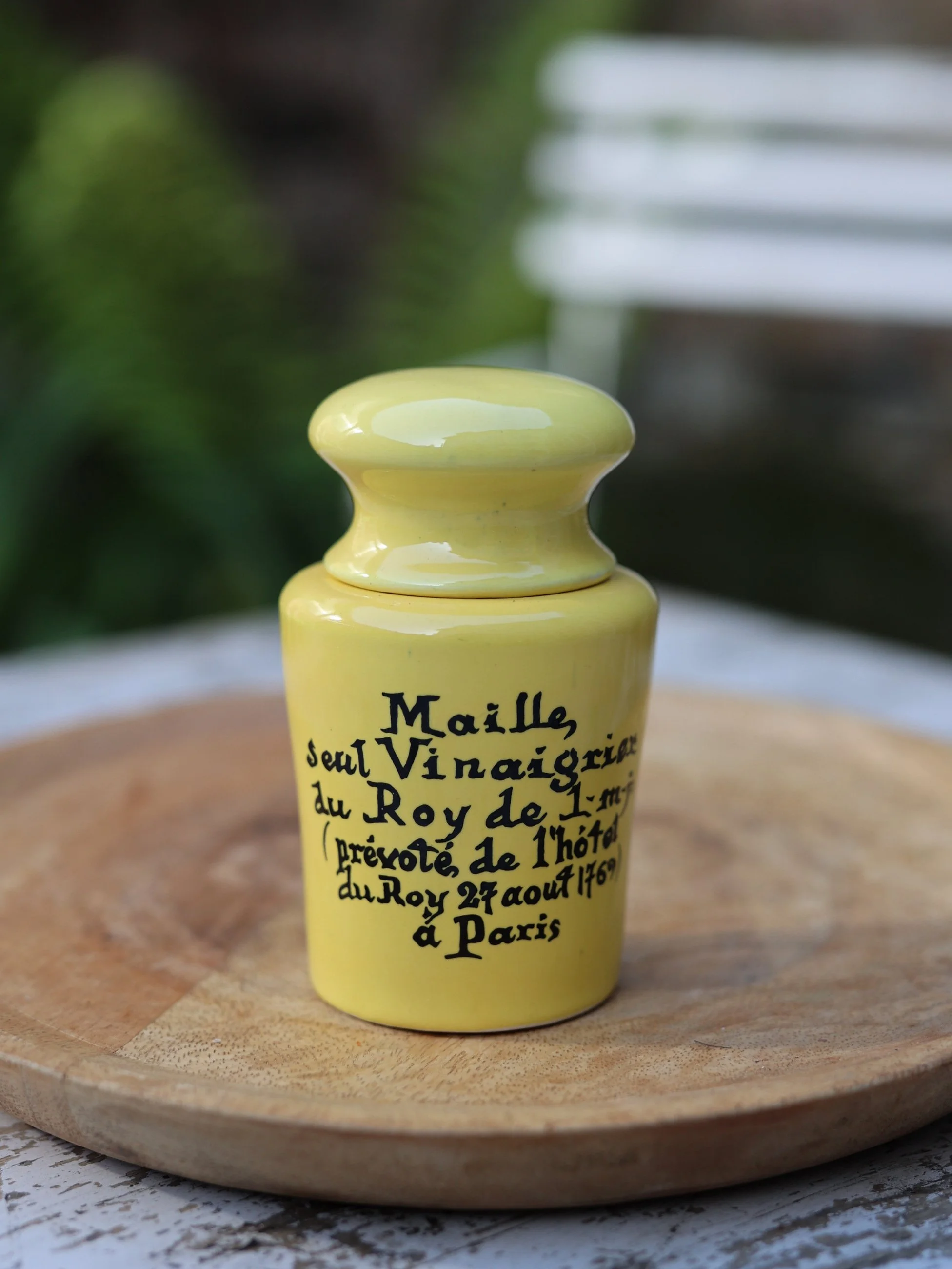 Vintage French Maille Mustard Crock with Lid
