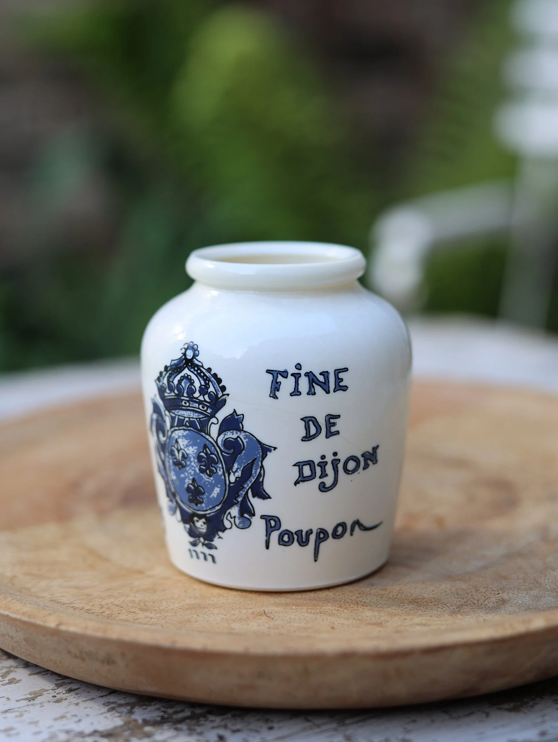 Vintage French Dijon Mustard Crock