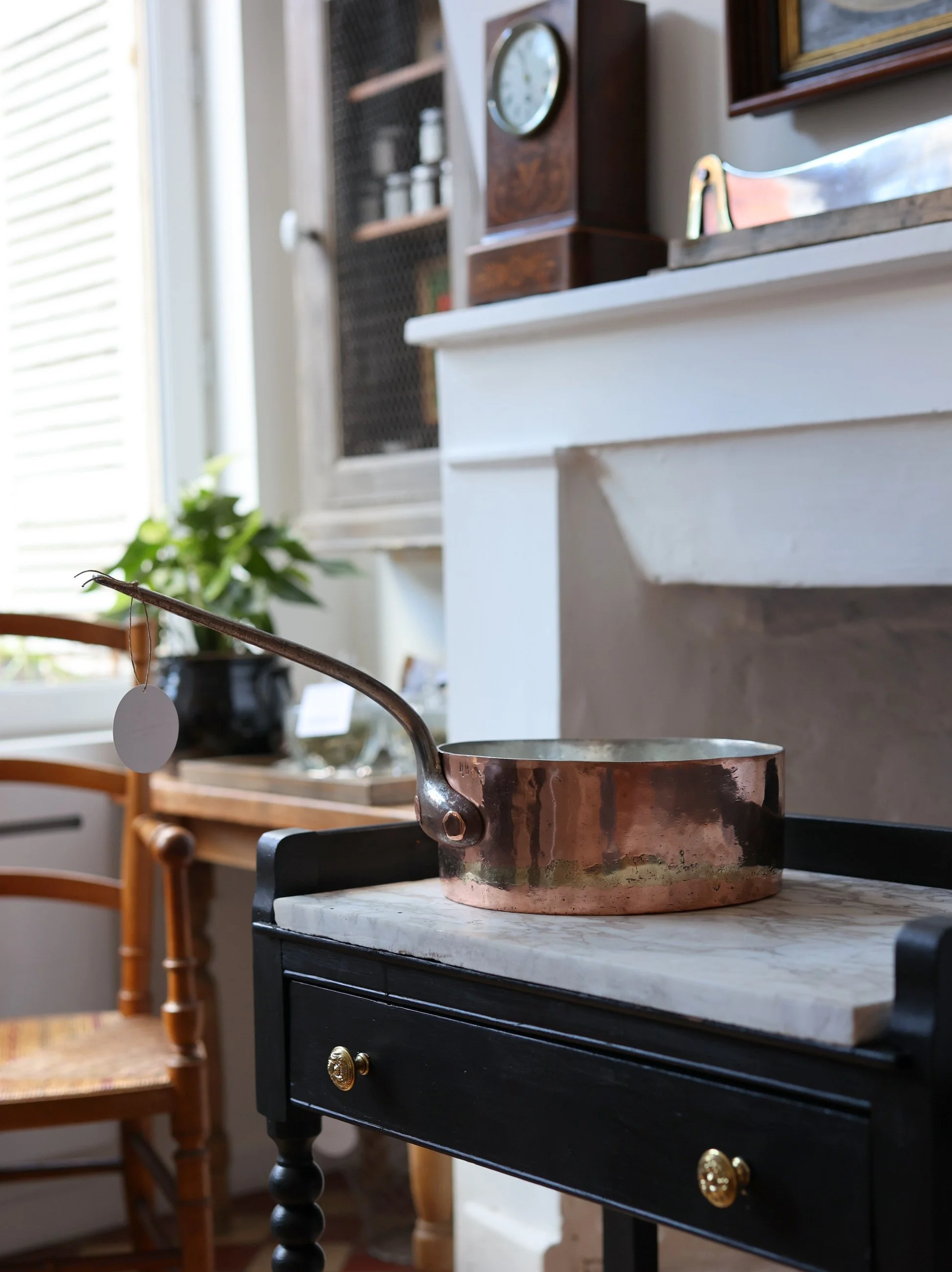 Antique French Copper Sauteuse — Large Professional Kitchen Pan
