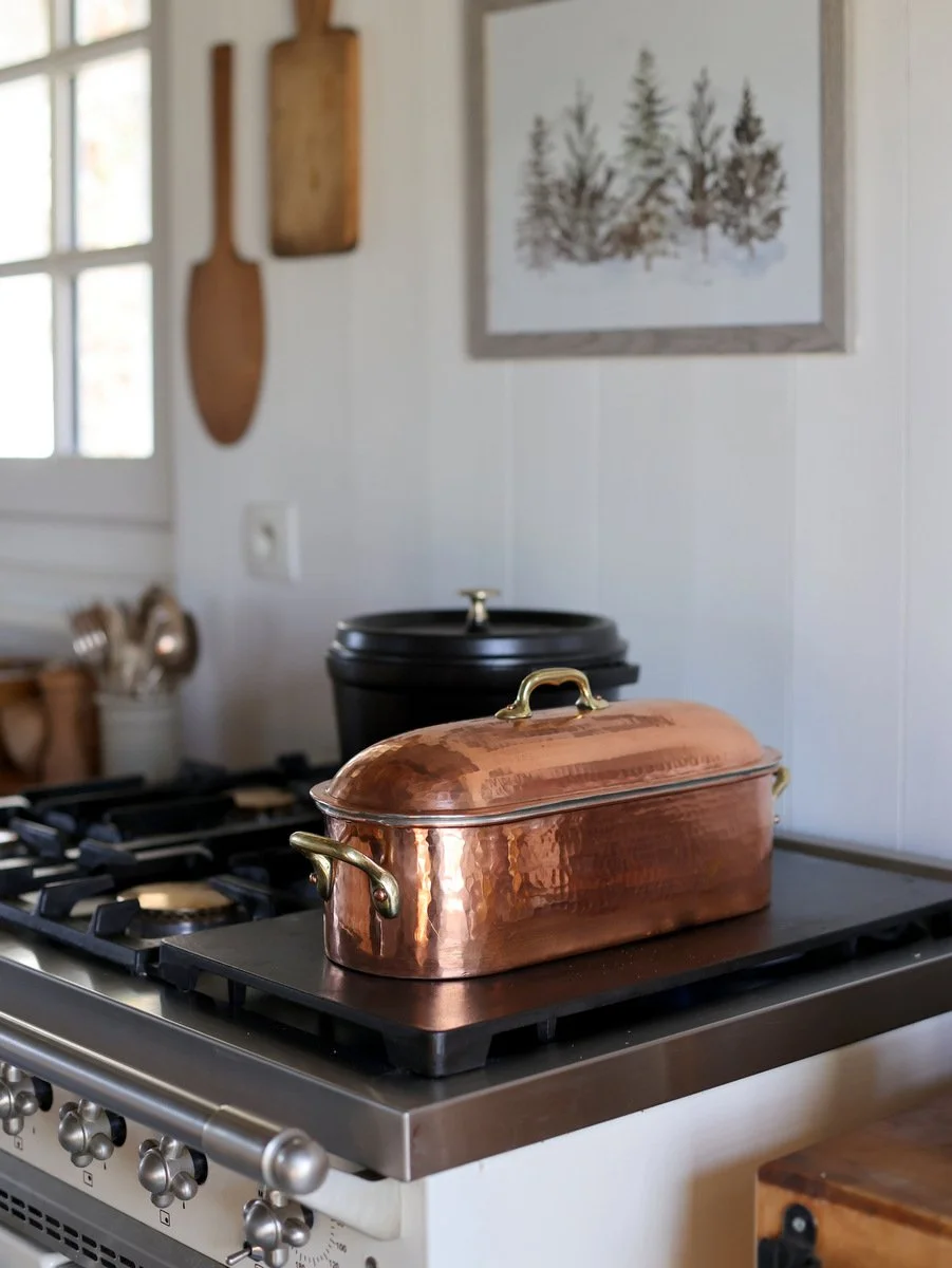 Copper Poaching Pan with Rack
