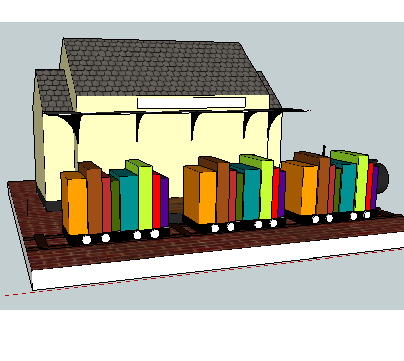 So I added lower roofs on each side and some color but still didn't love it.