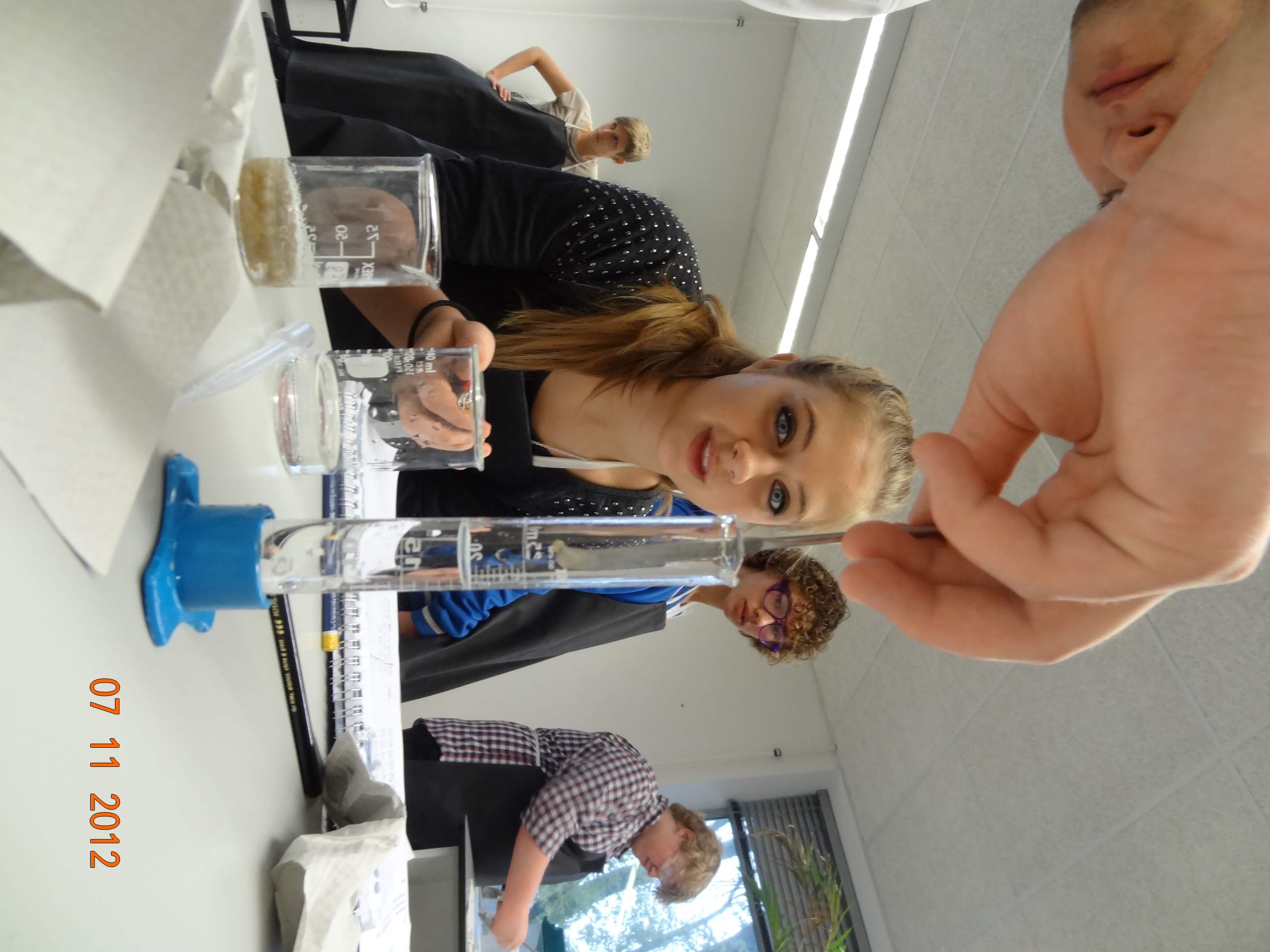 My seniors - last year doing a catalase enzyme lab. I will miss them!
