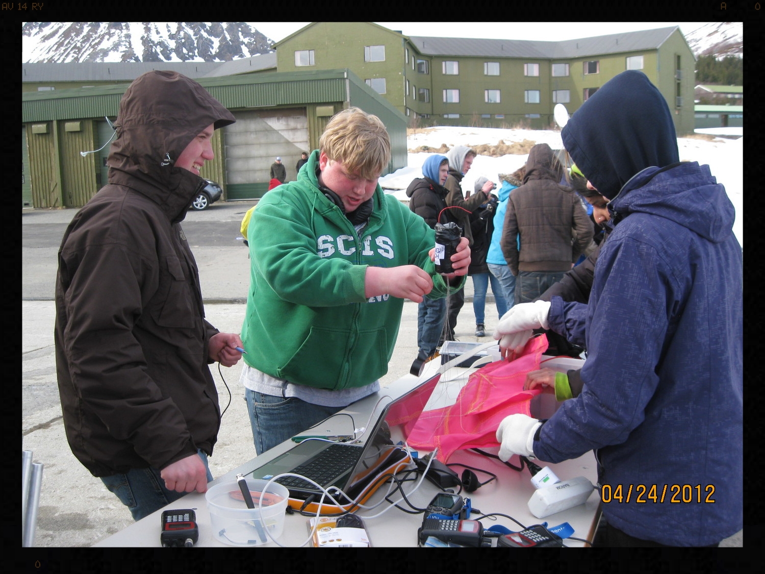My son (center) with his CanSat team in Norway. It was fascinating to watch him work under pressure during this competition.