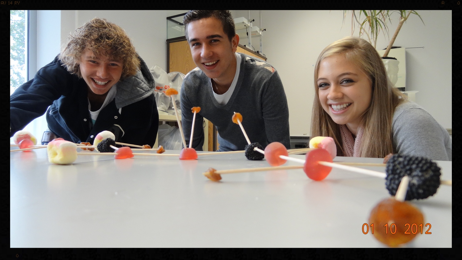 My daughter with some classmates during an "Edible Molecule Lab"