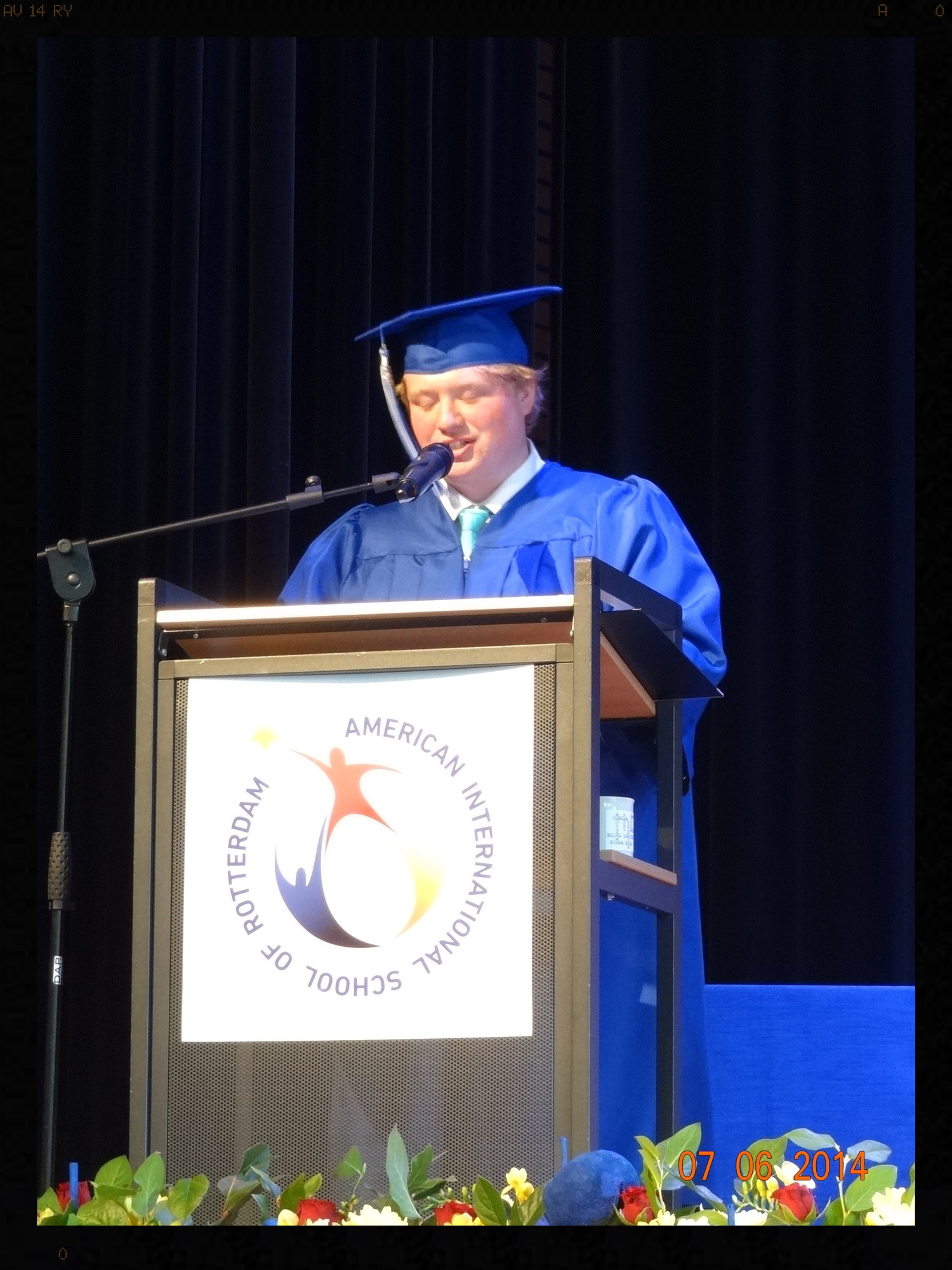 My son giving his speech.