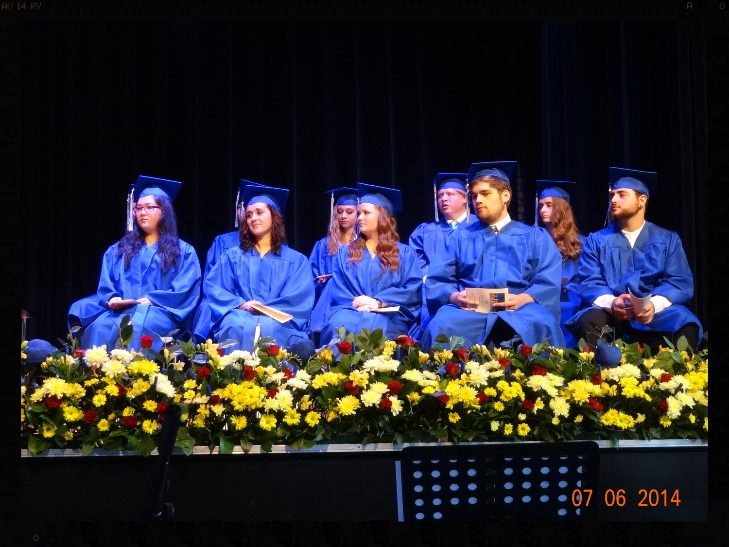 The graduates, on stage.