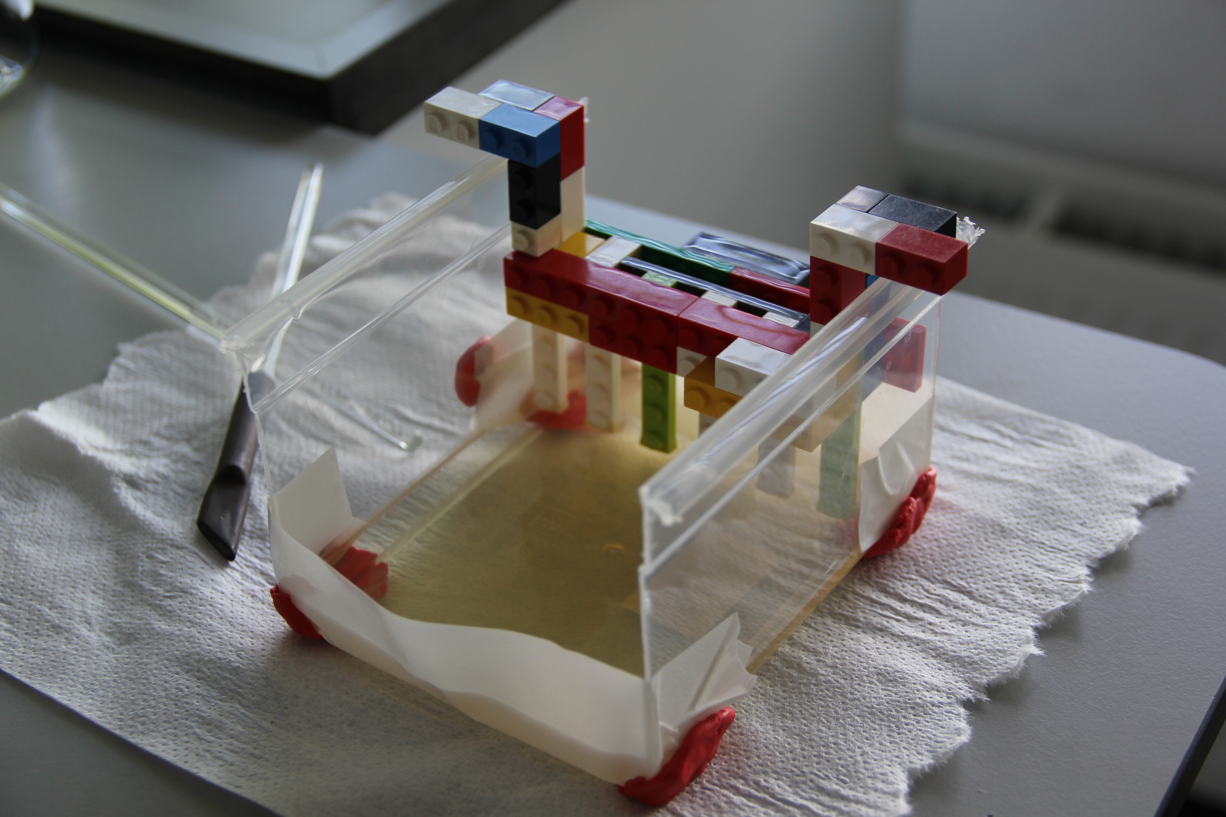 His gel - I love the use of legos to make the wells.