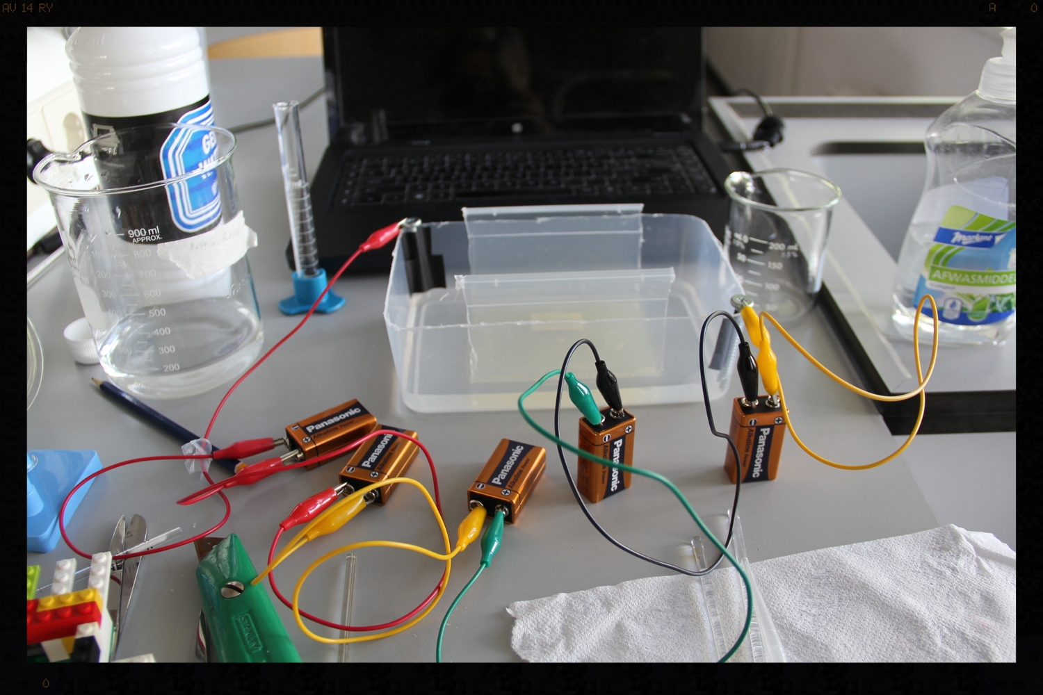 He has built his on electrophorese apparatus to compare genomic DNA of specific regional plants.
