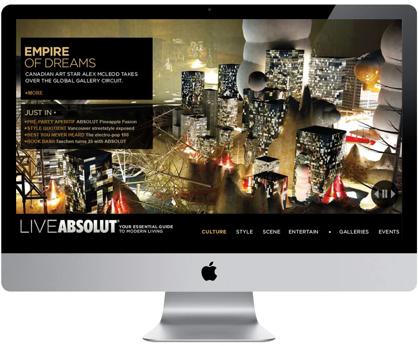 LIVEABSOLUT lifestyle microsite — homepage