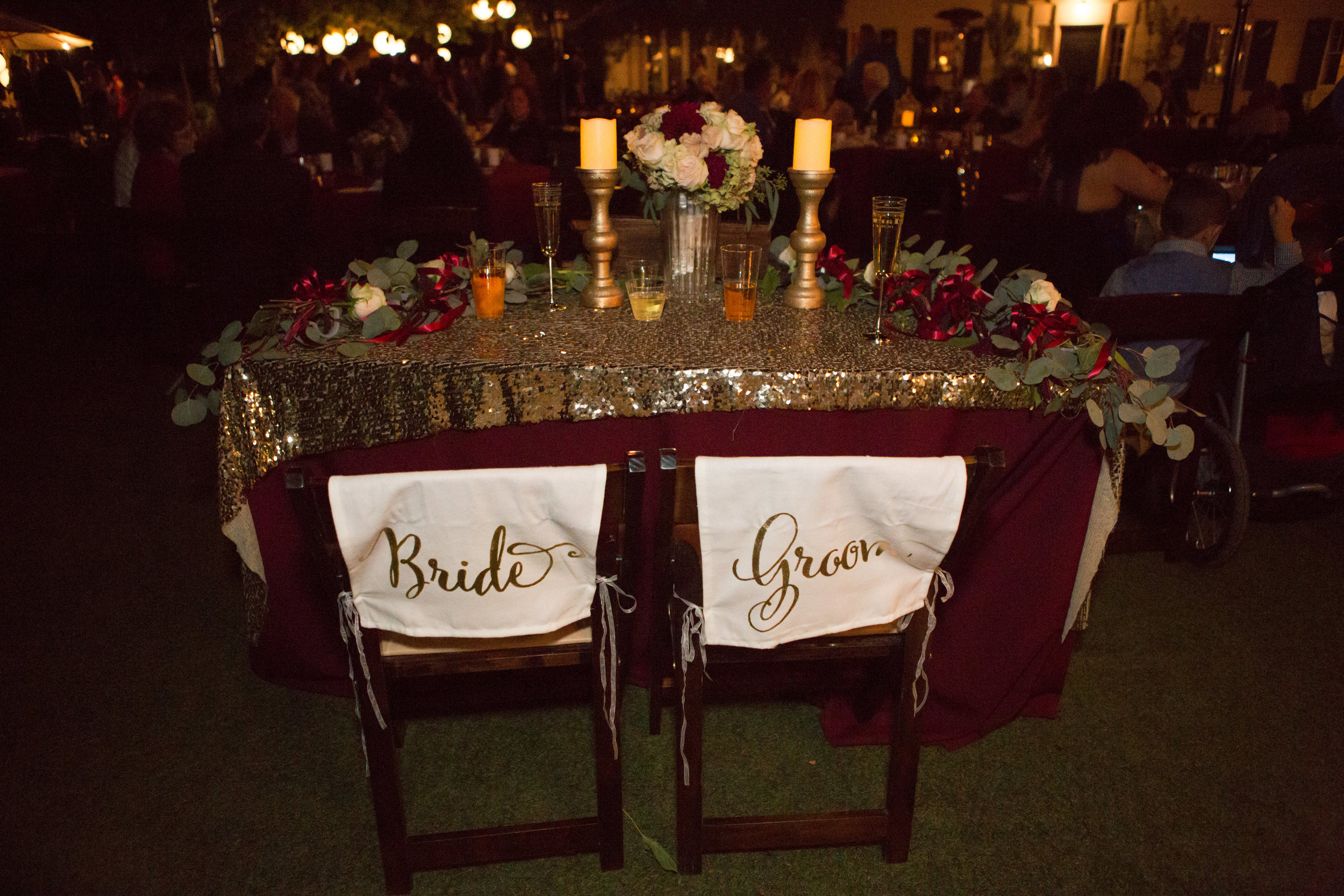 Merlot & Gold tablescape by Down Emery Lane.