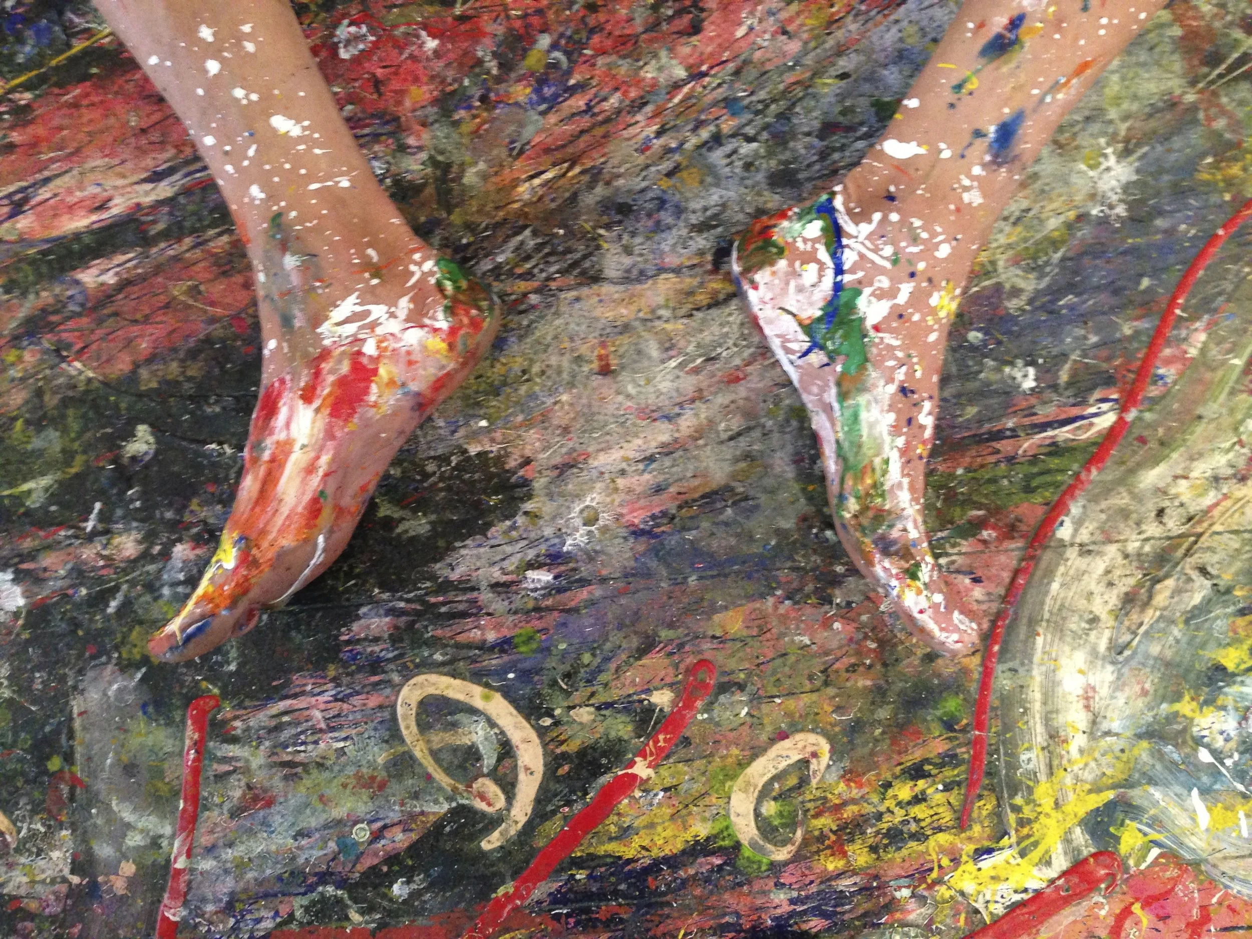 Harry's feet after working in his studio
