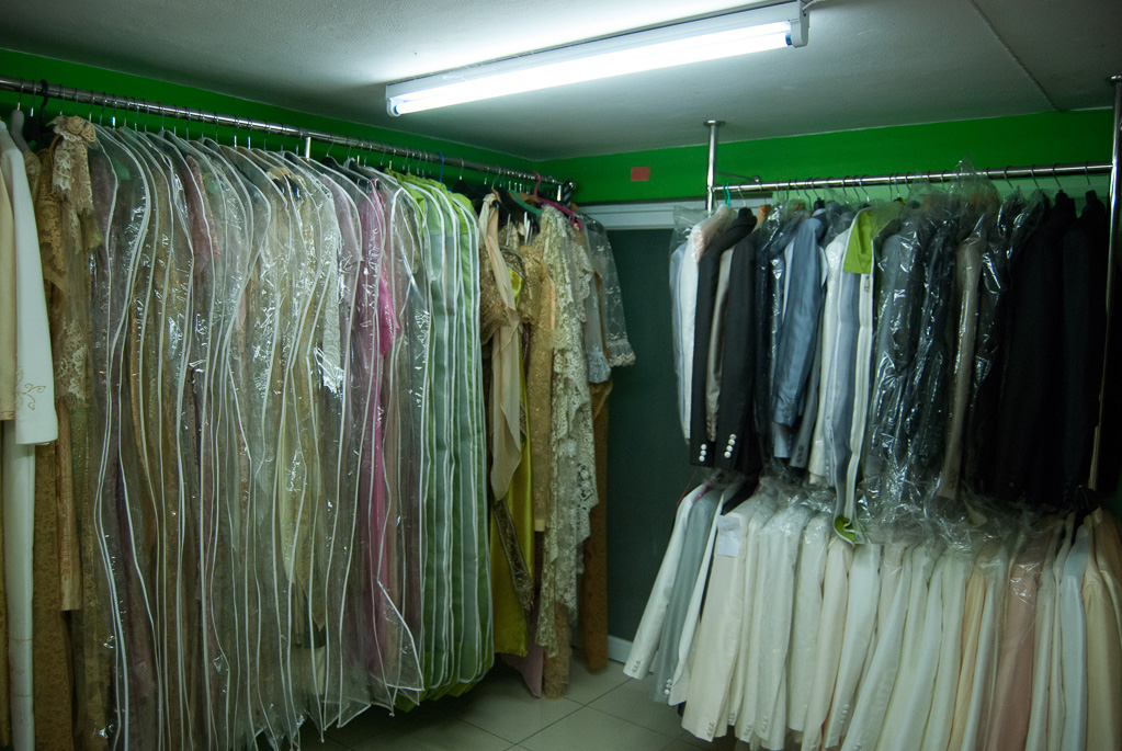 Rental pieces hang in back of the studio, Together Studio, Nakhon Si Thammarat City