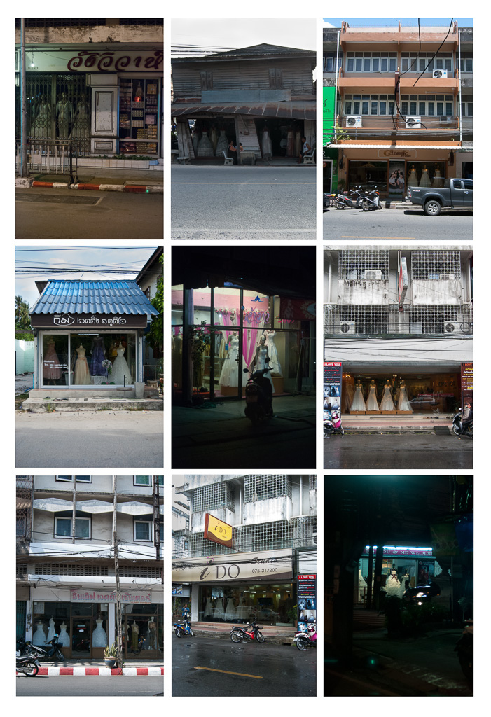 Thai wedding studios store fronts, Nakhon Si Thammarat City, Thasala, and Phuket