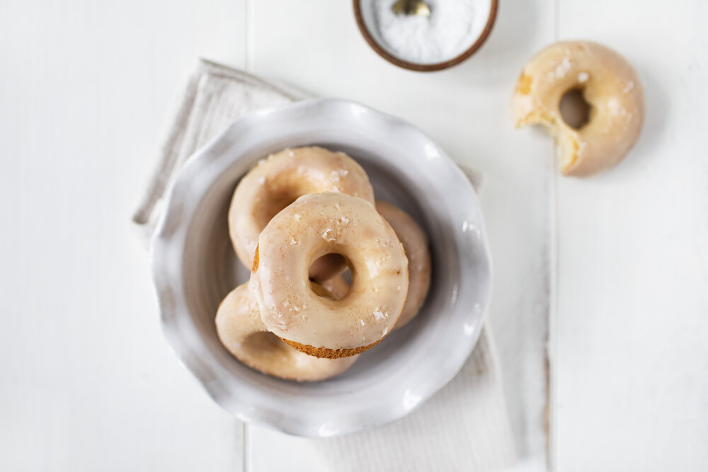 Salted Maple Donuts with Cosman &amp; Webb Organic Maple Syrup