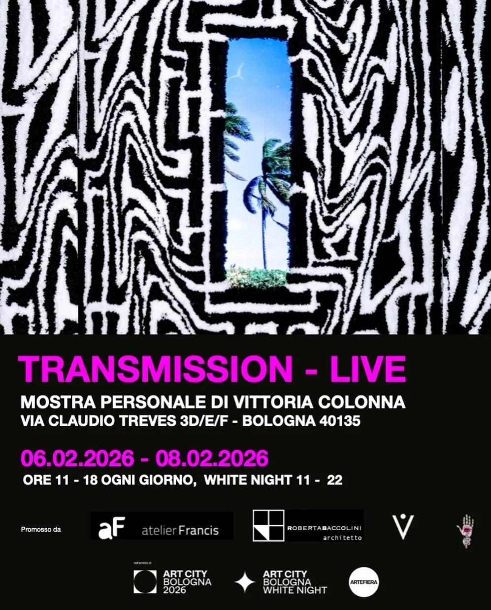 An open transmission.
A live moment.
A human download of words.

Transmission &mdash; Live explores the signal as a fundamental form of communication &mdash; from television broadcast to tactile, human presence. Hand-tufted test patterns replace pixe