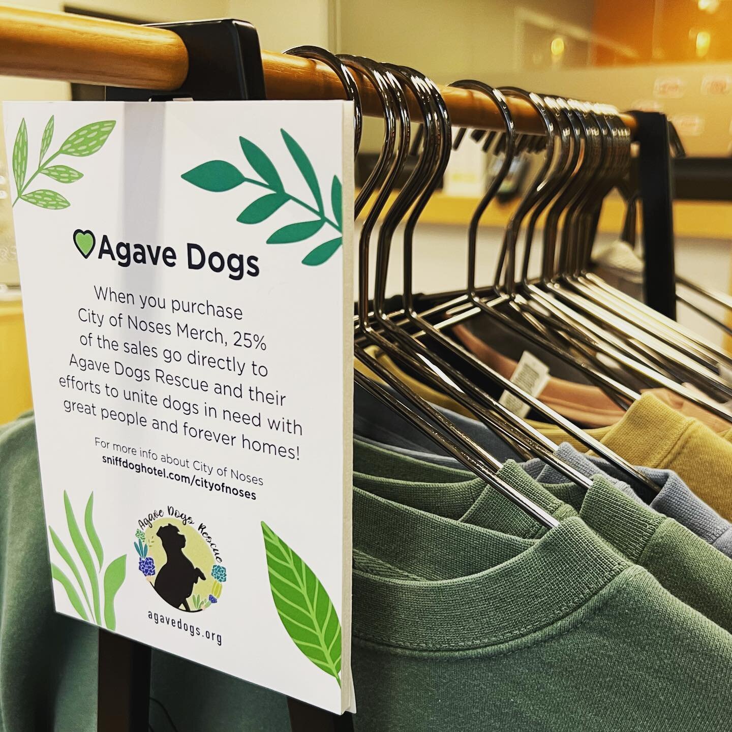 For the next few months 25% from the sales of City of Noses Merch will assist @agavedogsrescue and their efforts to provide dogs🐶 in need with loving forever homes 🏠💕