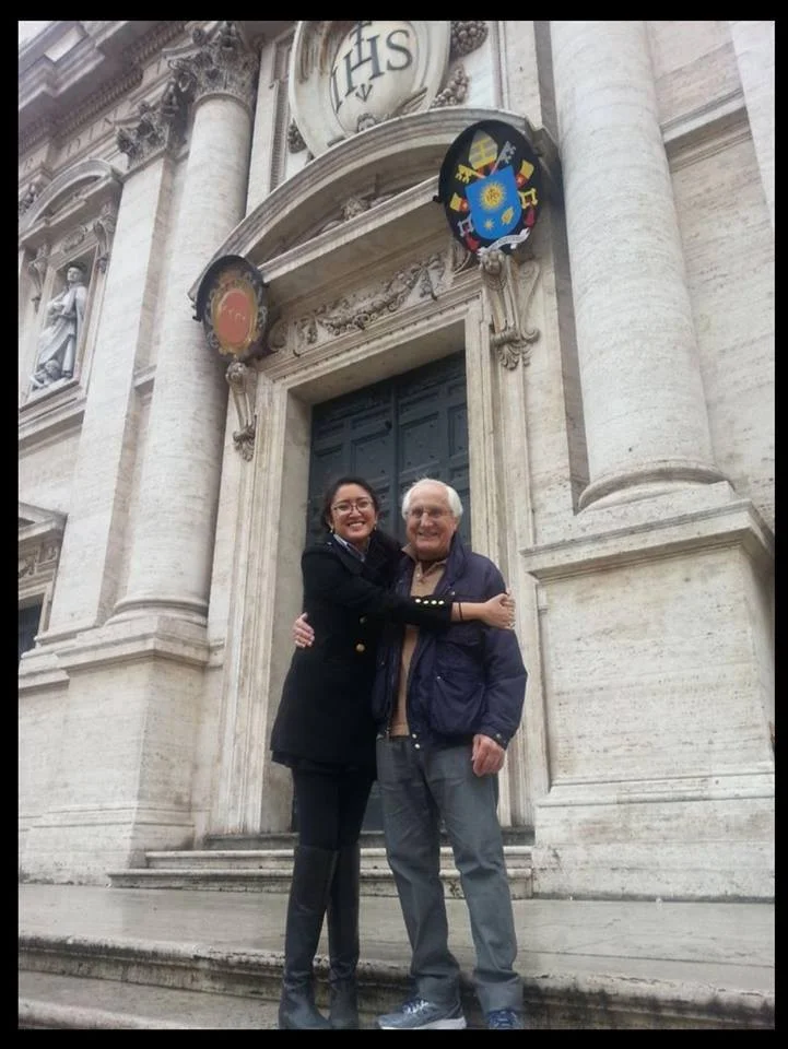 The bishop and the director in Rome.