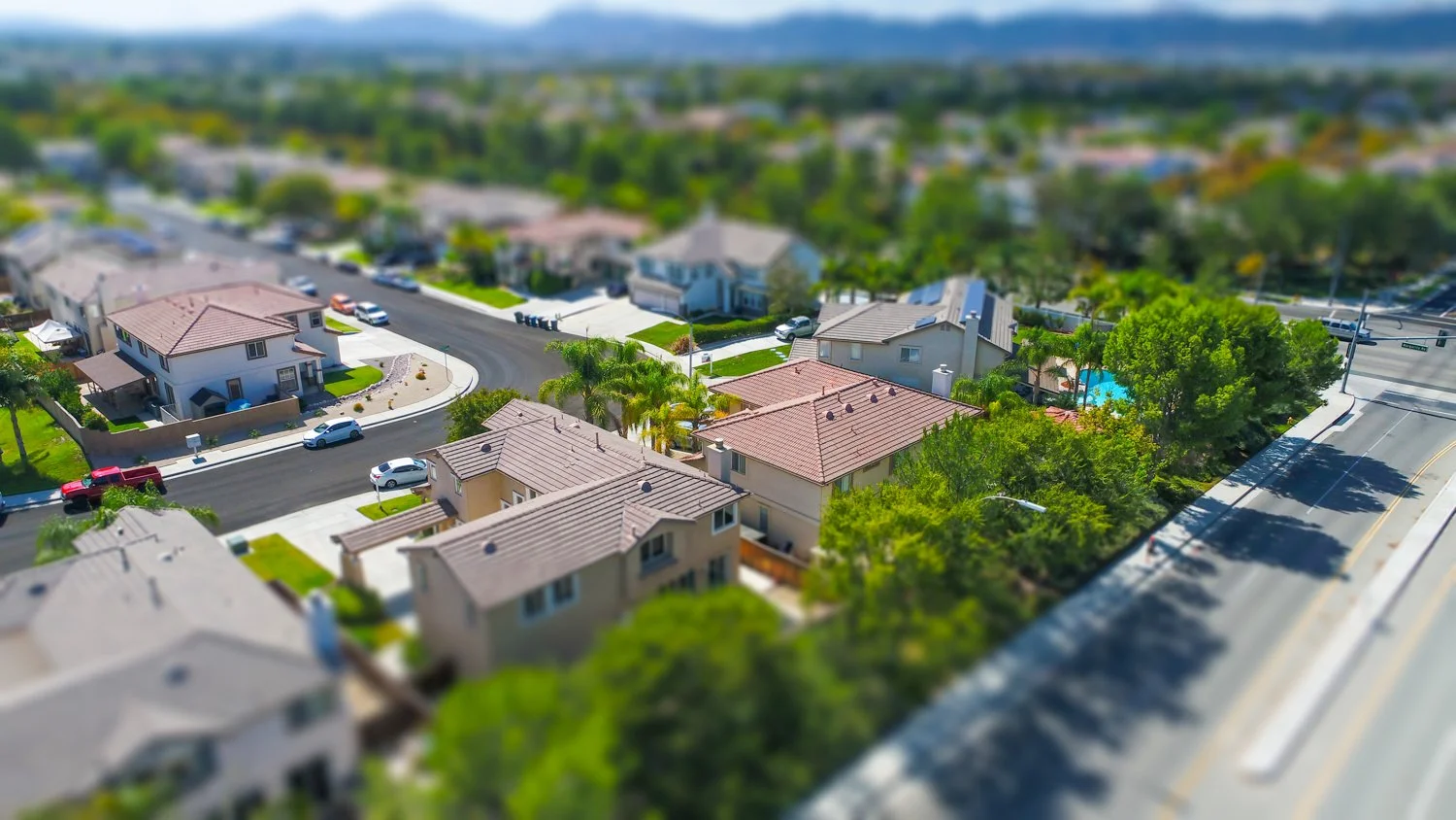 Aerial view of a residential neighborhood used for Realtor community marketing content.