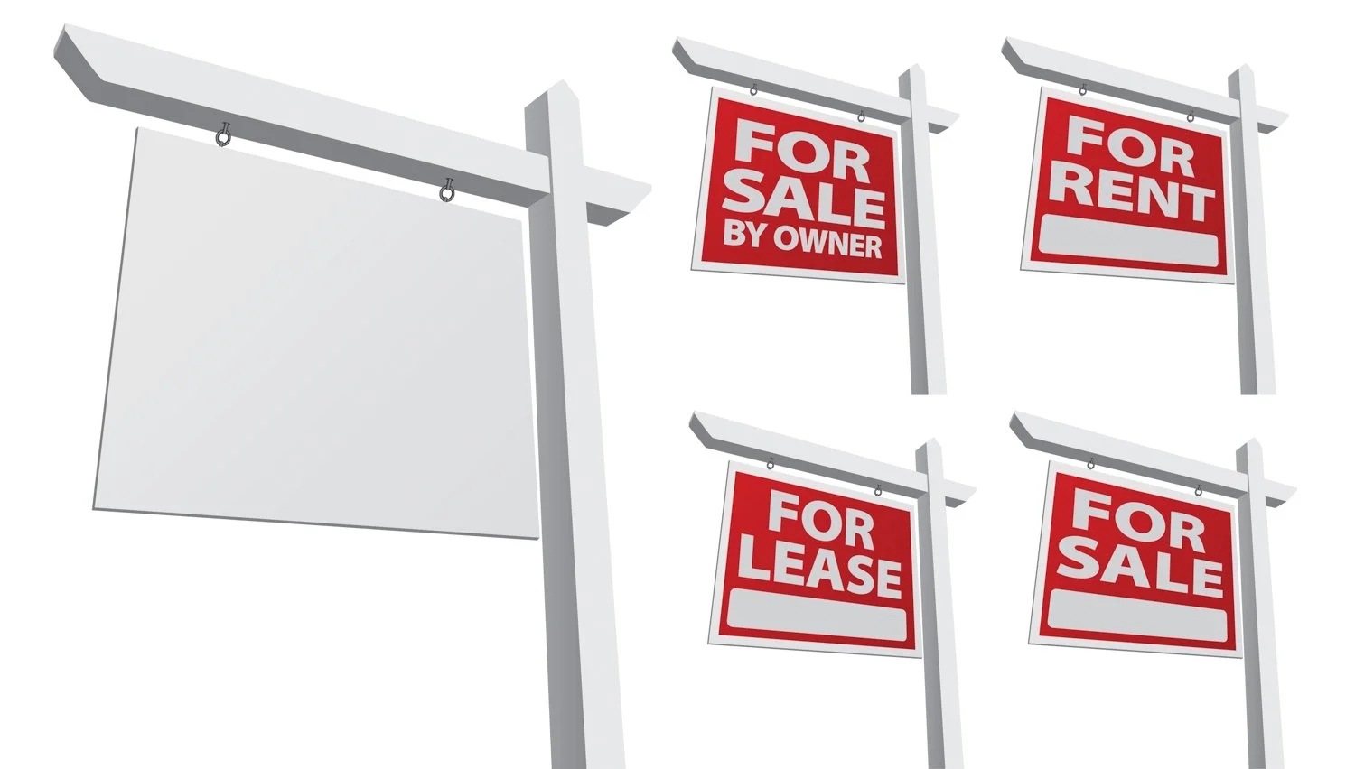 Collection of real estate signs and marketing graphics for Realtor promotional use.