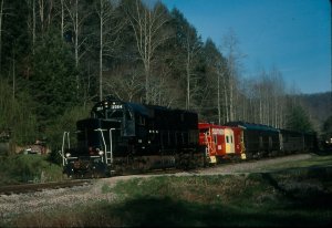  We also used a C-420 on the passenger train, hauling 60 passengers between the photo locations. Here it is seen near the north end of the line at Blair. 