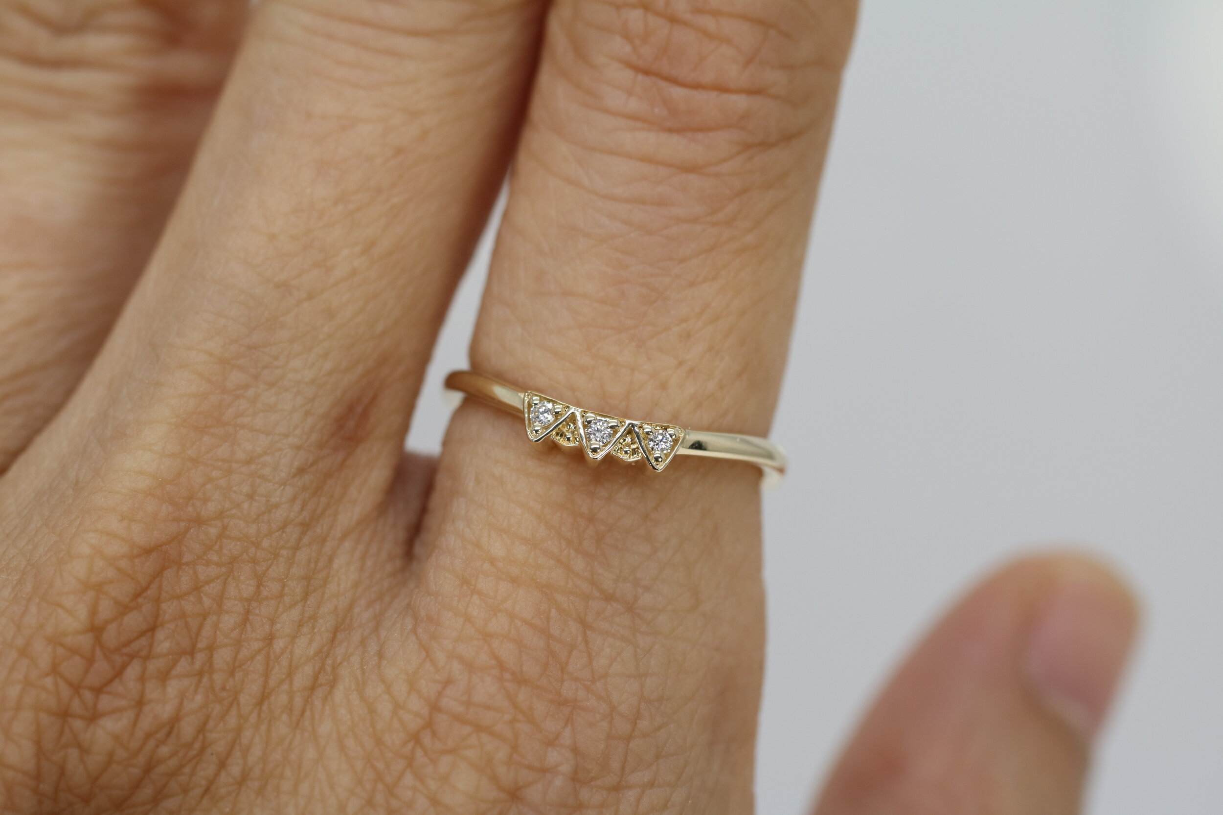 Cailyn Wedding Band - Diamonds + 14k yellow gold