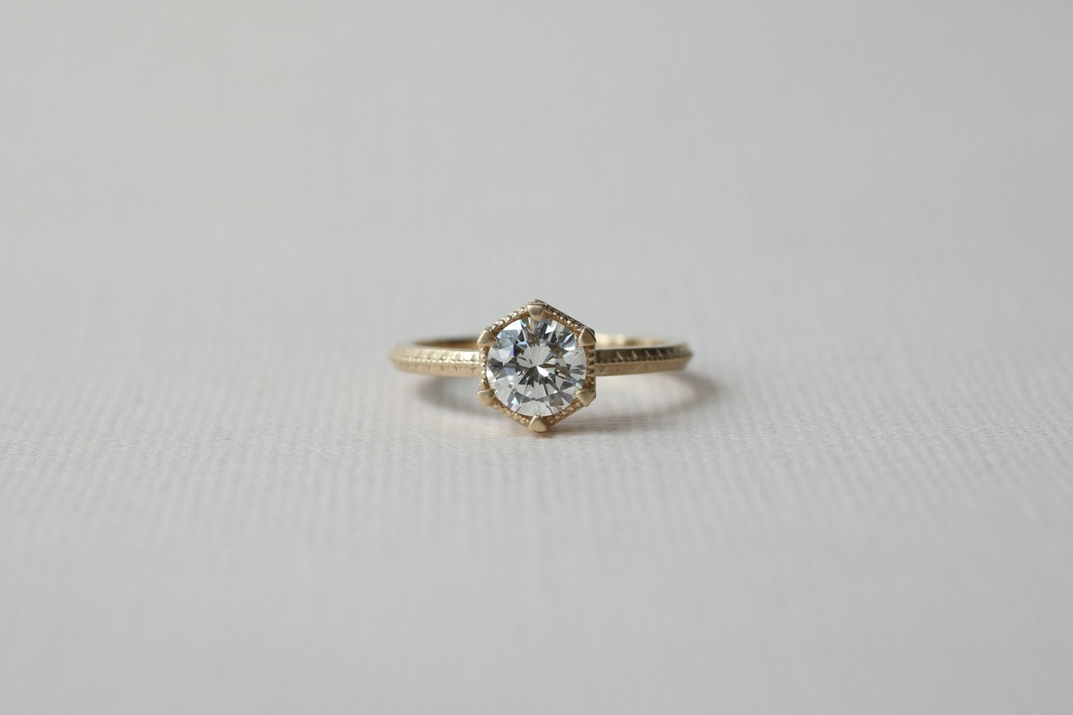 Sasha Engagement Ring - Client diamond + 14k yellow gold