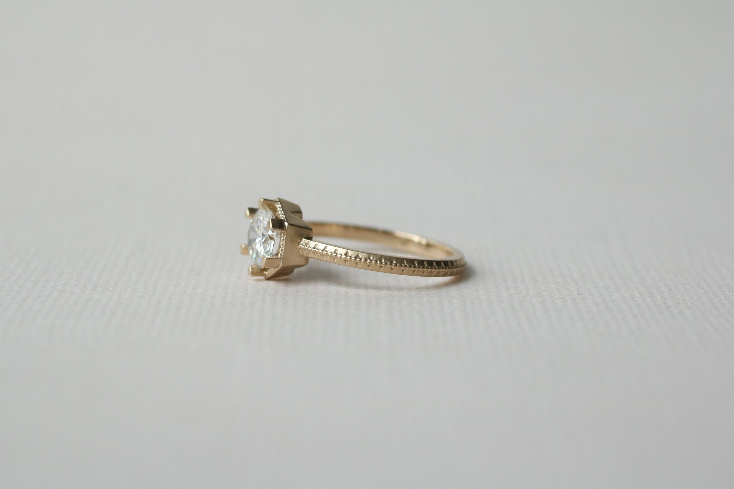 Sasha Engagement Ring - Client diamond + 14k yellow gold