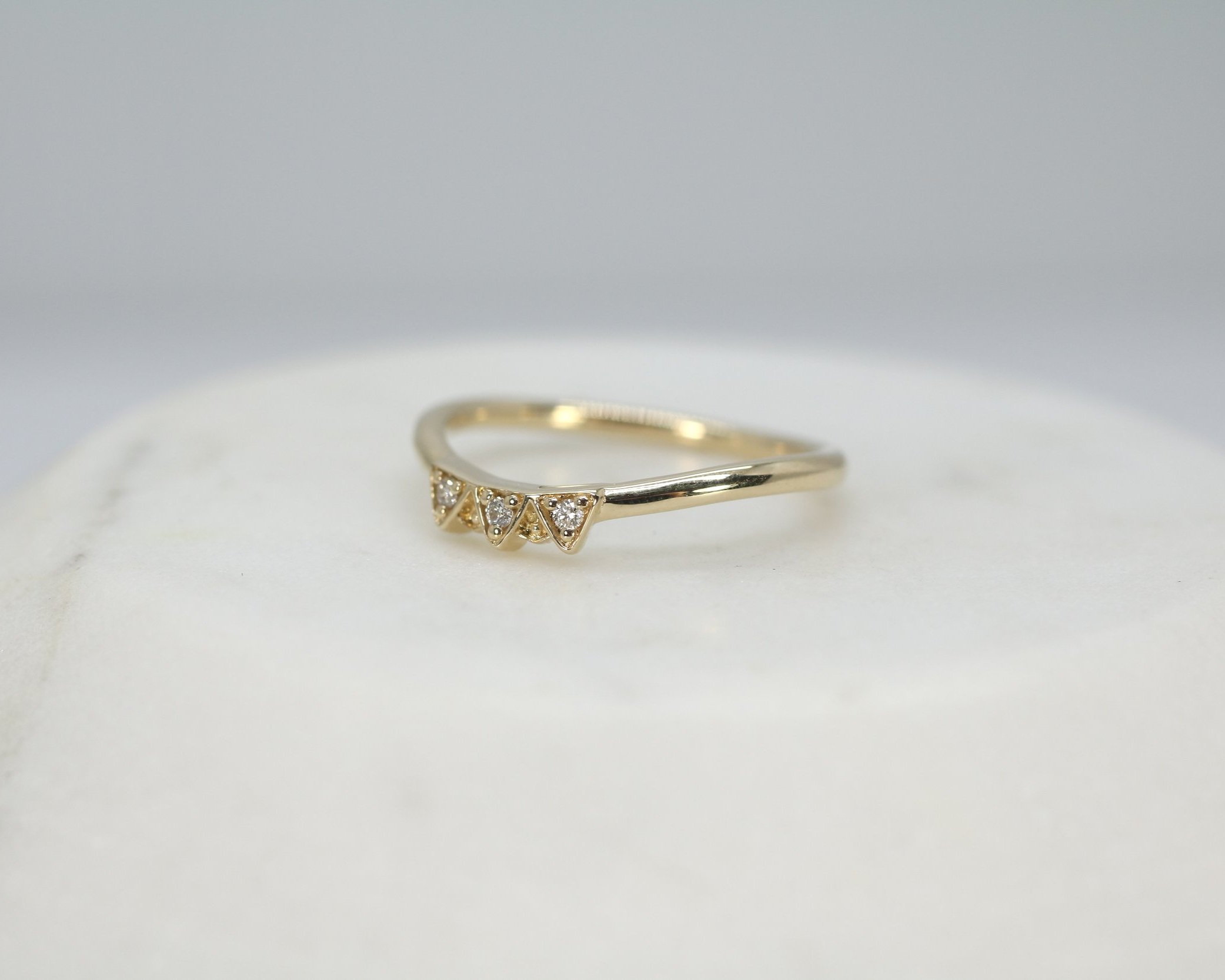 Cailyn Wedding Band - Diamonds + 14k yellow gold