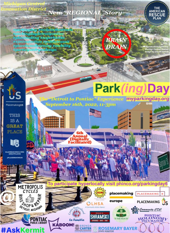Park(ing) Day "Detroit to Pontiac" 2022