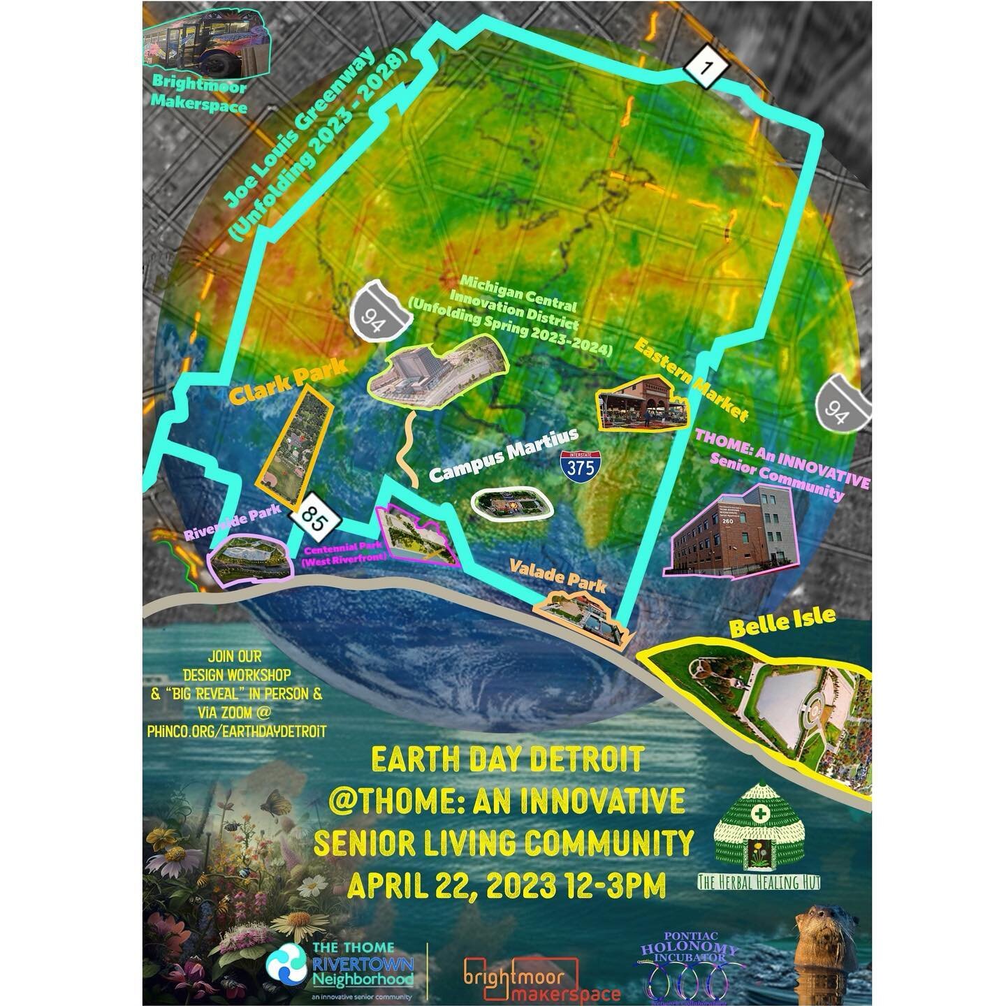 [Not So] Happy Earth Day! We will be @THOME Senior Living Community in the Detroit Rivertown neighborhood with Mama Ravin &amp; friends, THINKING about the EARTH &amp; IMAGINING summer POSSIBILITIES via unfolding developments of Joe Louis Greenway, M