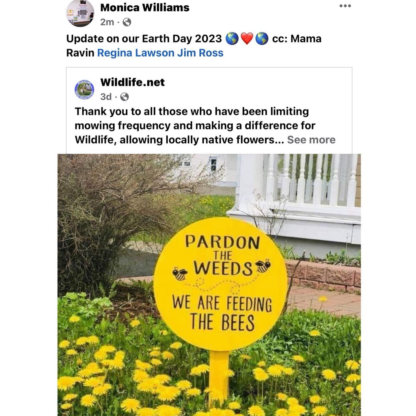 Update on our Earth Day 2023 @THOME Senior Living Community, Rivertown Neighborhood Detroit&hellip;with Mama Ravin @herbalhealinghut 

From &ldquo;Wildlife.Net&rdquo; 

&ldquo;Thank you to all those who have been limiting mowing frequency and making 