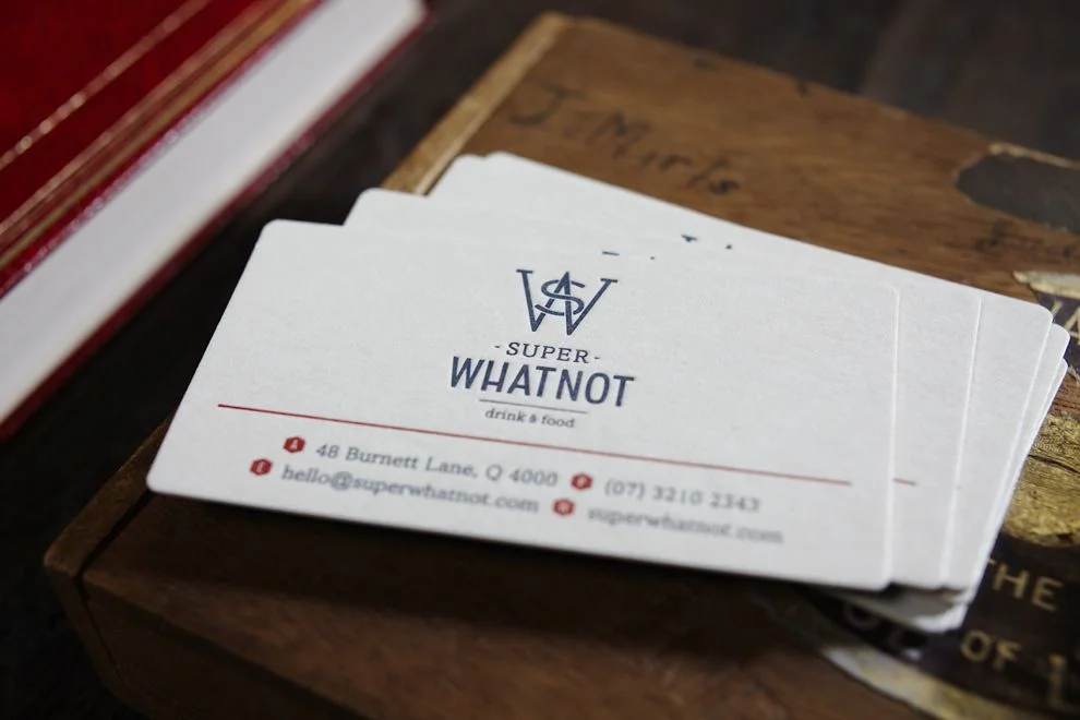 When in doubt, eat by font. In this case, drink. Oh how I love a letterpress business card. 