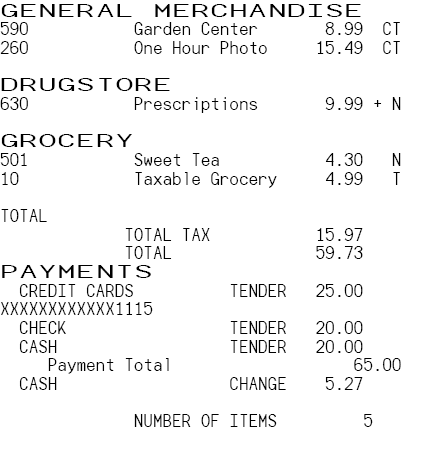 Custom digital font designed to match printed in-store receipts