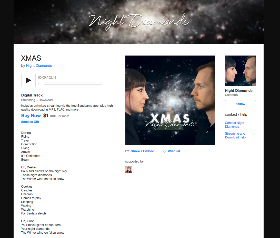 Musical Collaboration with Jonathan Myers. To listen, visit Bandcamp . 