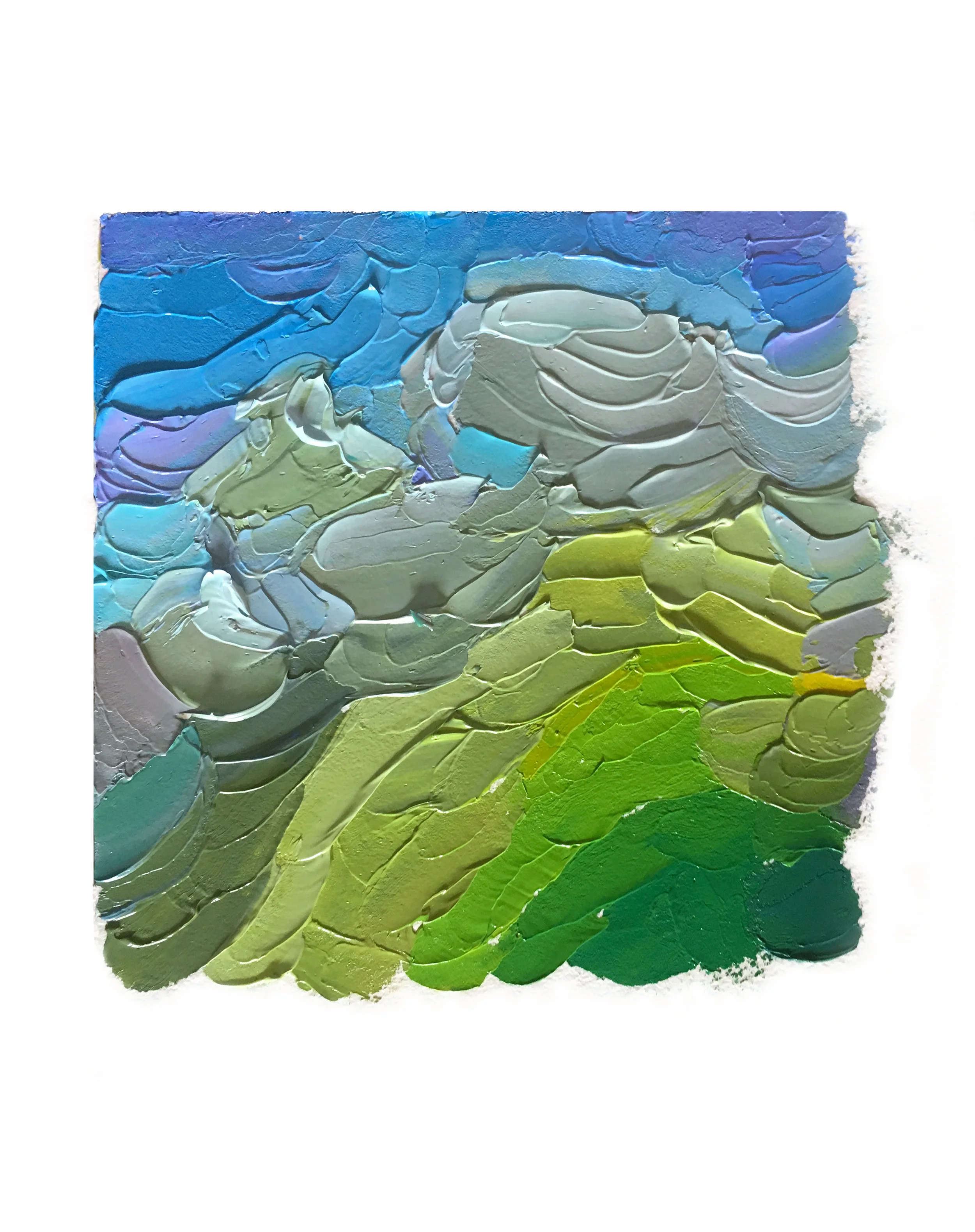 Summertime 2, A Rainbow of Greens, Oil on Arches Oil Paper, by Melissa Carmon