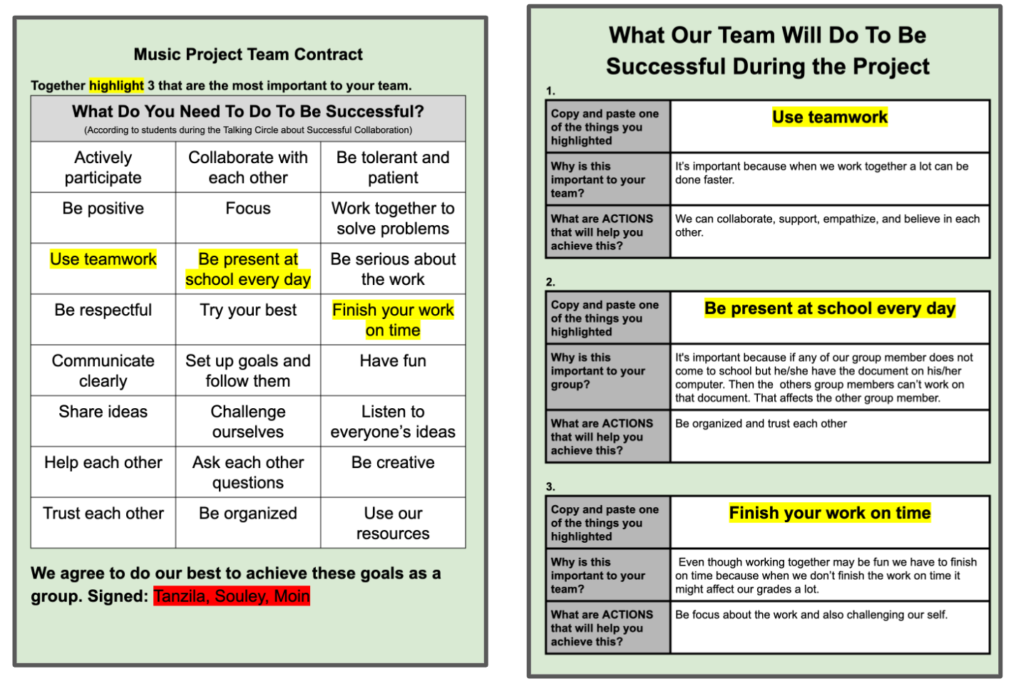 Student Group Collaboration Contract Example