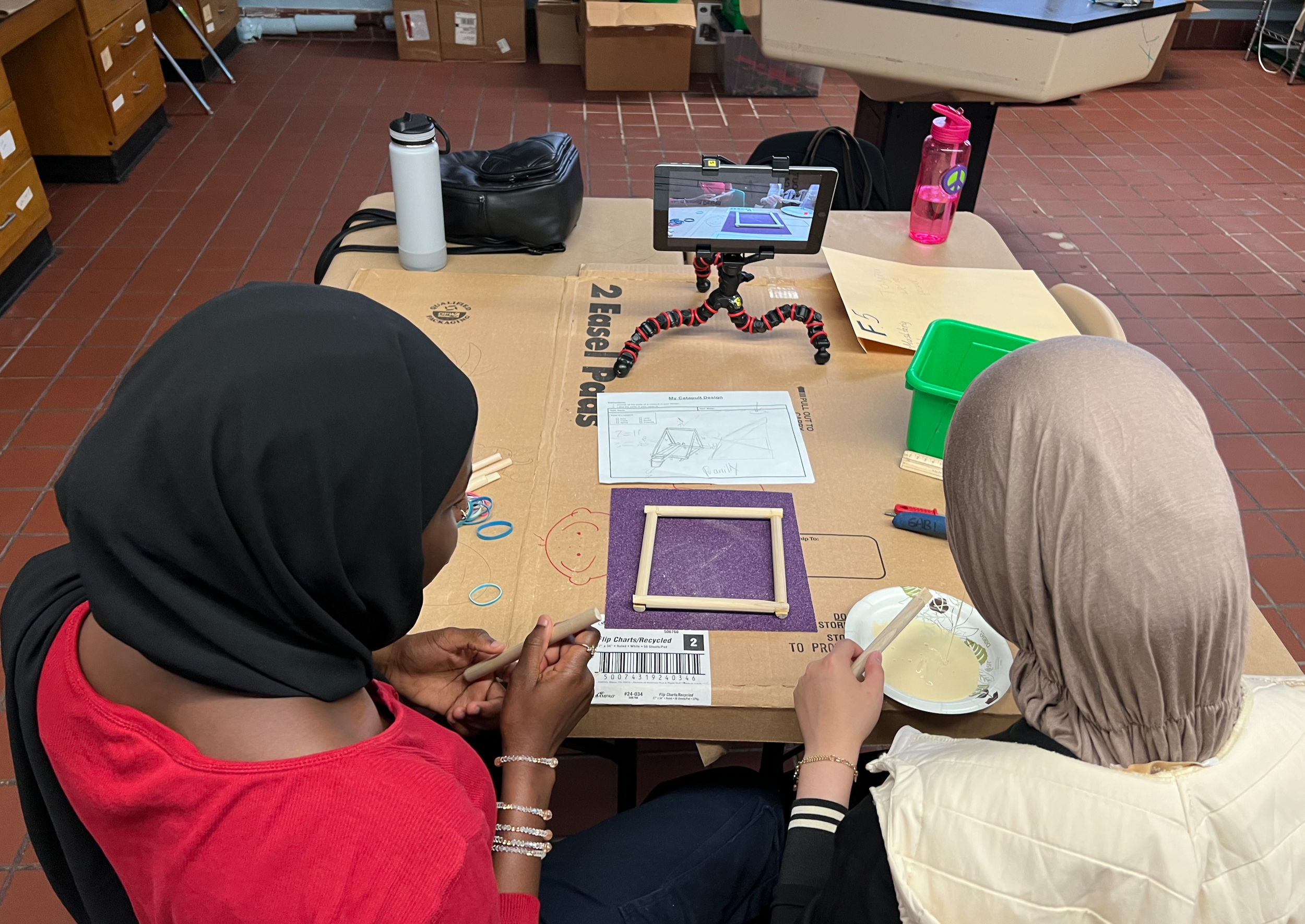 Students Use Time Lapse Setting on an iPad to Document Their Design Process